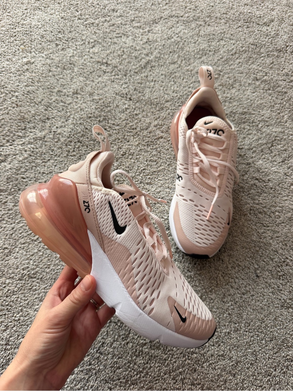 Women’s Nike Air Max 270 Light Soft Pink Sneakers- Size 6